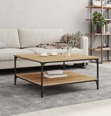 VidaXL Salontafel 80x80x40 cm bewerkt hout sonoma eikenkleurig