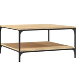 VidaXL Salontafel 80x80x40 cm bewerkt hout sonoma eikenkleurig