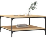 VidaXL Salontafel 80x80x40 cm bewerkt hout sonoma eikenkleurig