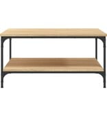 VidaXL Salontafel 80x80x40 cm bewerkt hout sonoma eikenkleurig