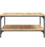VidaXL Salontafel 80x80x40 cm bewerkt hout sonoma eikenkleurig
