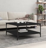 VidaXL Salontafel 80x80x40 cm bewerkt hout zwart