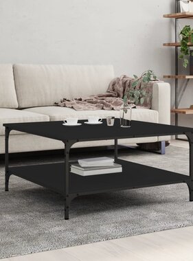 VidaXL Salontafel 80x80x40 cm bewerkt hout zwart