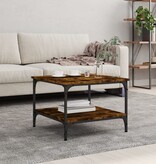 VidaXL Salontafel 55x55x40 cm bewerkt hout gerookt eikenkleurig
