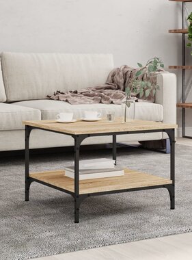 VidaXL Salontafel 55x55x40 cm bewerkt hout sonoma eikenkleurig