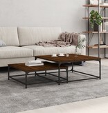 VidaXL 2-delige Tafeltjesset bewerkt hout bruin eikenkleur