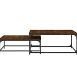 VidaXL 2-delige Tafeltjesset bewerkt hout bruin eikenkleur