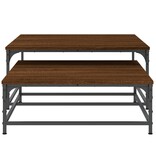 VidaXL 2-delige Tafeltjesset bewerkt hout bruin eikenkleur