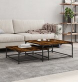 VidaXL 2-delige Tafeltjesset bewerkt hout gerookt eikenkleurig