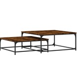 VidaXL 2-delige Tafeltjesset bewerkt hout gerookt eikenkleurig