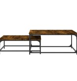 VidaXL 2-delige Tafeltjesset bewerkt hout gerookt eikenkleurig