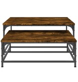 VidaXL 2-delige Tafeltjesset bewerkt hout gerookt eikenkleurig