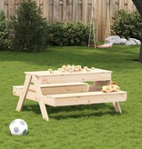VidaXL Picknicktafel met zandbak voor kinderen massief grenenhout
