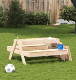 VidaXL Picknicktafel met zandbak voor kinderen massief grenenhout