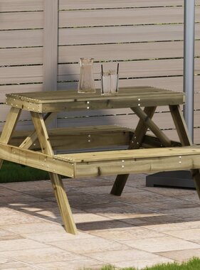 VidaXL Picknicktafel 105x134x75 cm geïmpregneerd grenenhout