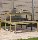 VidaXL Picknicktafel 110x134x75 cm geïmpregneerd grenenhout