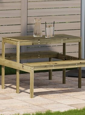 VidaXL Picknicktafel 110x134x75 cm geïmpregneerd grenenhout