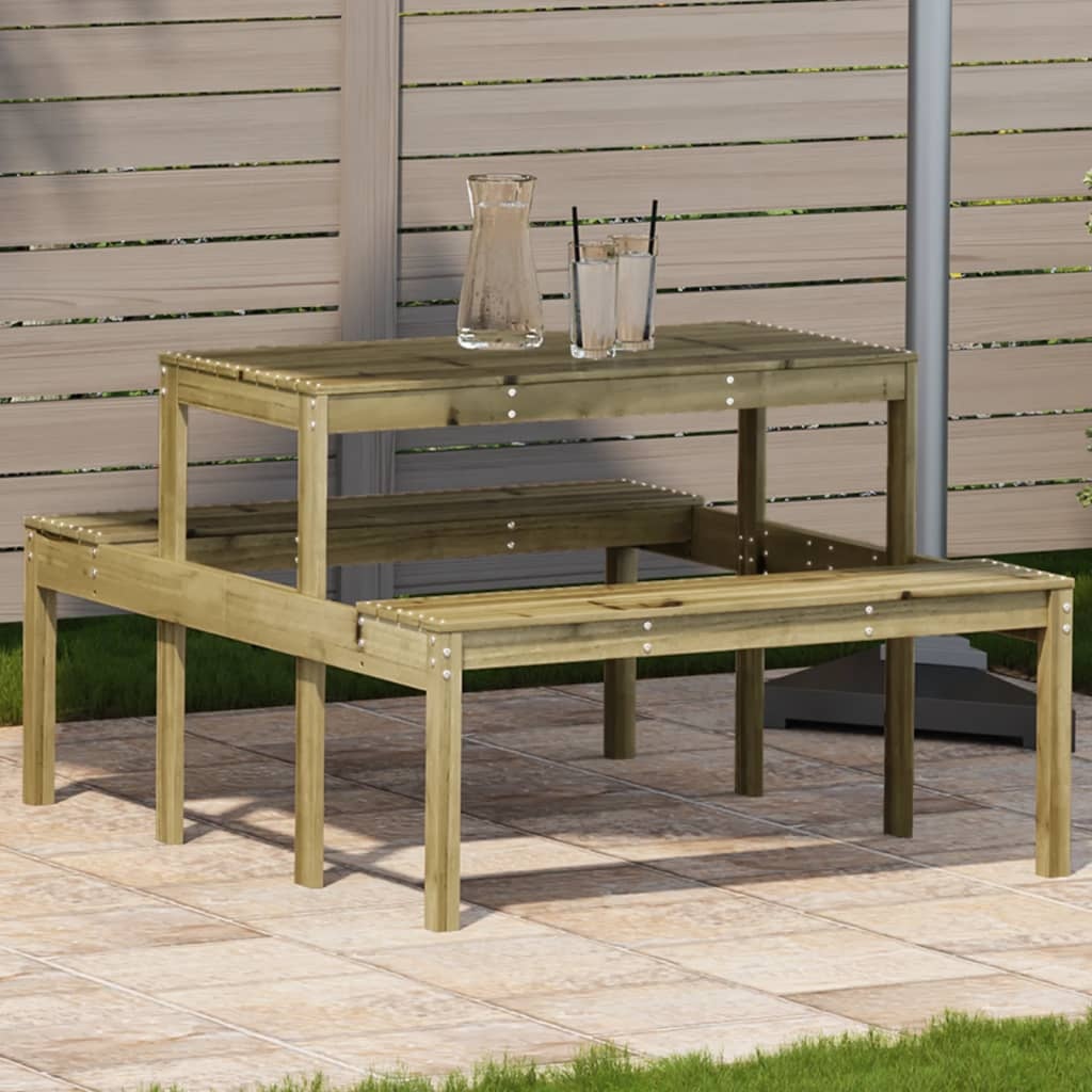 VidaXL Picknicktafel 110x134x75 cm geïmpregneerd grenenhout