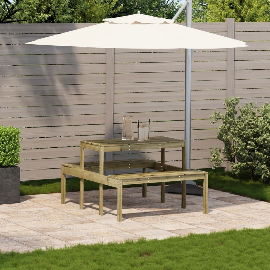 VidaXL Picknicktafel 110x134x75 cm geïmpregneerd grenenhout