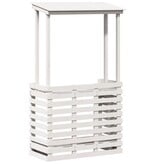 VidaXL Tuinbartafel met dak 112,5x57x195,5 cm massief hout wit