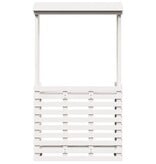 VidaXL Tuinbartafel met dak 112,5x57x195,5 cm massief hout wit