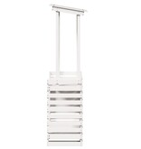 VidaXL Tuinbartafel met dak 112,5x57x195,5 cm massief hout wit