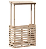 VidaXL Tuinbartafel met dak 112,5x57x195,5 cm massief hout