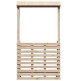 VidaXL Tuinbartafel met dak 112,5x57x195,5 cm massief hout