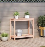 VidaXL Oppottafel met schap 82,5x35x75 cm massief douglashout