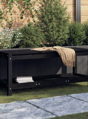 VidaXL Tuinbank 108x35x45 cm massief grenenhout zwart
