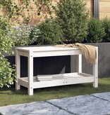 VidaXL Tuinbank 82,5x35x45 cm massief grenenhout wit