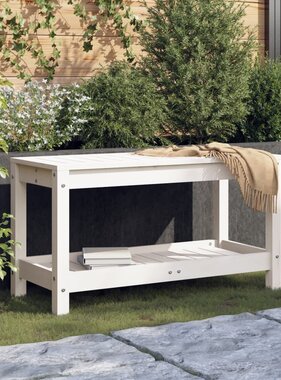 VidaXL Tuinbank 82,5x35x45 cm massief grenenhout wit