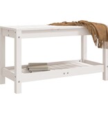 VidaXL Tuinbank 82,5x35x45 cm massief grenenhout wit