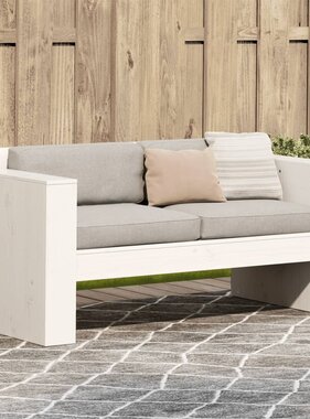 VidaXL Tuinbank 2-zits 134x60x62 cm massief grenenhout wit