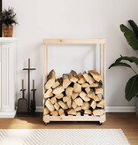 VidaXL Houtblokhouder met wielen 76,5x40x108 cm massief grenenhout