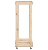 VidaXL Houtblokhouder met wielen 76,5x40x108 cm massief grenenhout