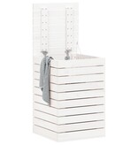 VidaXL Wasmand 44x44x66 cm massief grenenhout wit