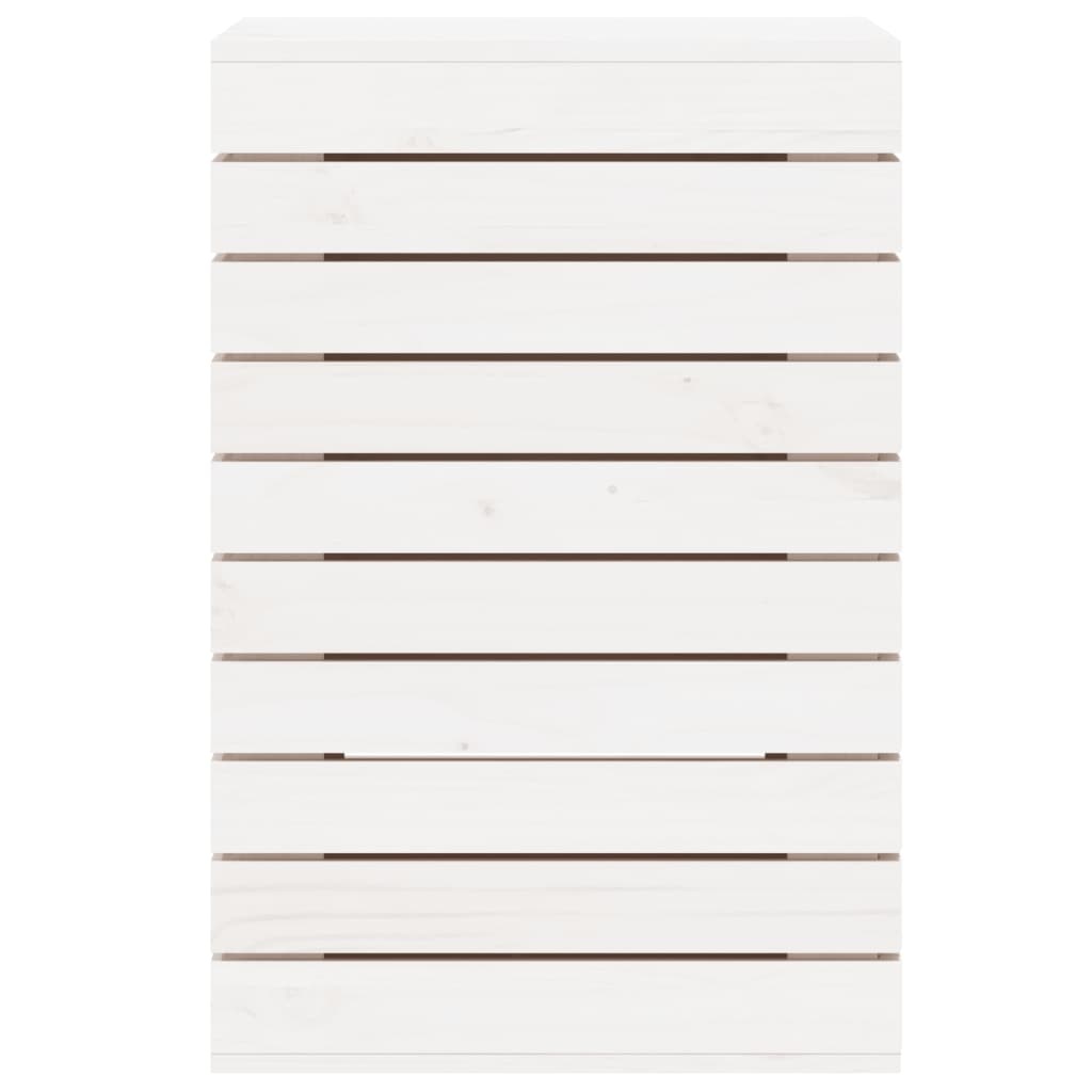 VidaXL Wasmand 44x44x66 cm massief grenenhout wit