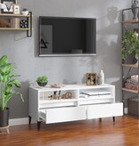 VidaXL Tv-meubel 100x34,5x44,5 cm bewerkt hout wit