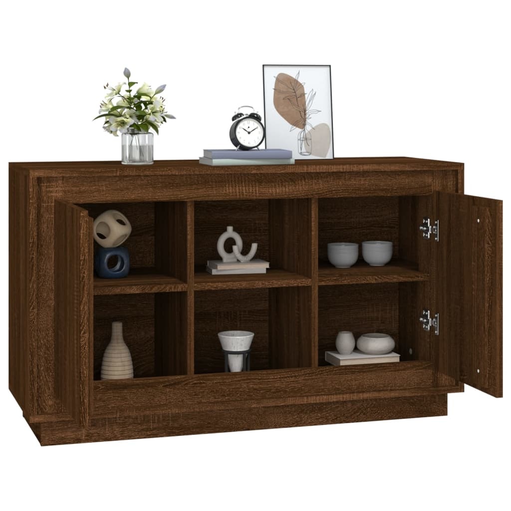 VidaXL Dressoir 102x35x60 cm bewerkt hout bruin eikenkleur