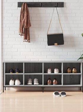 VidaXL Schoenenkast 131x35x50 cm bewerkt hout grijs sonoma eikenkleur