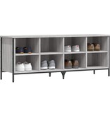 VidaXL Schoenenkast 131x35x50 cm bewerkt hout grijs sonoma eikenkleur