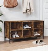 VidaXL Schoenenkast 100x35x50 cm bewerkt hout gerookt eikenkleurig