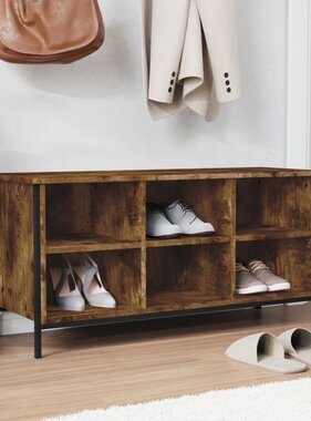 VidaXL Schoenenkast 100x35x50 cm bewerkt hout gerookt eikenkleurig