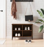 VidaXL Schoenenkast 69x35x50 cm bewerkt hout bruin eikenkleur