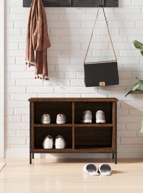 VidaXL Schoenenkast 69x35x50 cm bewerkt hout bruin eikenkleur