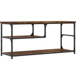 VidaXL Tv-meubel 103x38x46,5 cm bewerkt hout staal gerookt eikenkleur