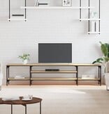 VidaXL Tv-meubel 201x35x45 cm bewerkt hout en ijzer sonoma eikenkleur