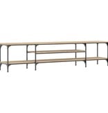 VidaXL Tv-meubel 201x35x45 cm bewerkt hout en ijzer sonoma eikenkleur