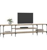 VidaXL Tv-meubel 201x35x45 cm bewerkt hout en ijzer sonoma eikenkleur
